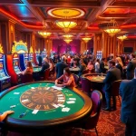 Players enjoying games at the vibrant 789f casino, with lively tables and slot machines.