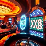 Experience the thrill of excitement at the XX88 casino with vibrant gaming tables filled with passionate players.