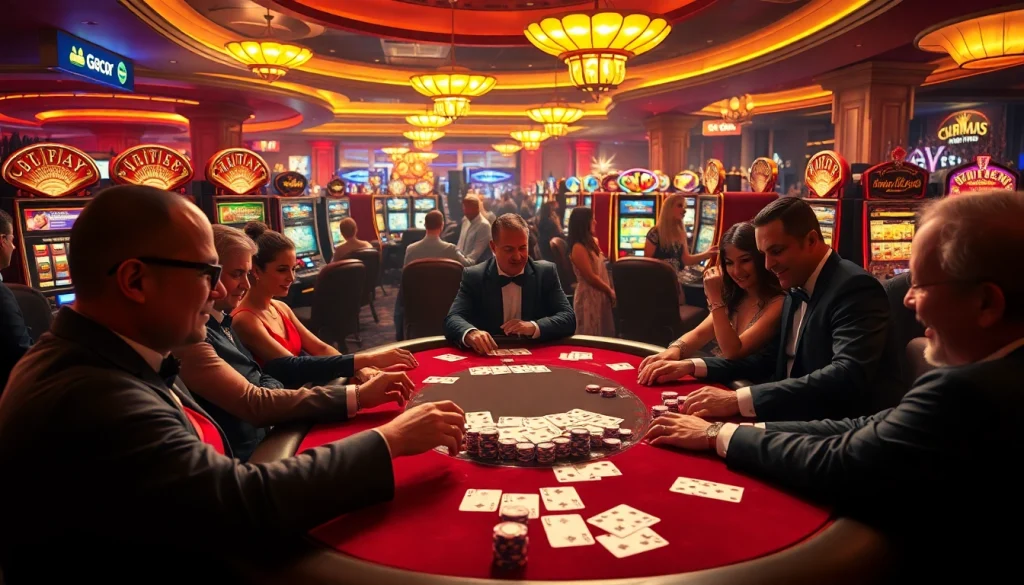 Engage in the thrilling casino atmosphere of gacor123 with lively poker players and vibrant slot machines.